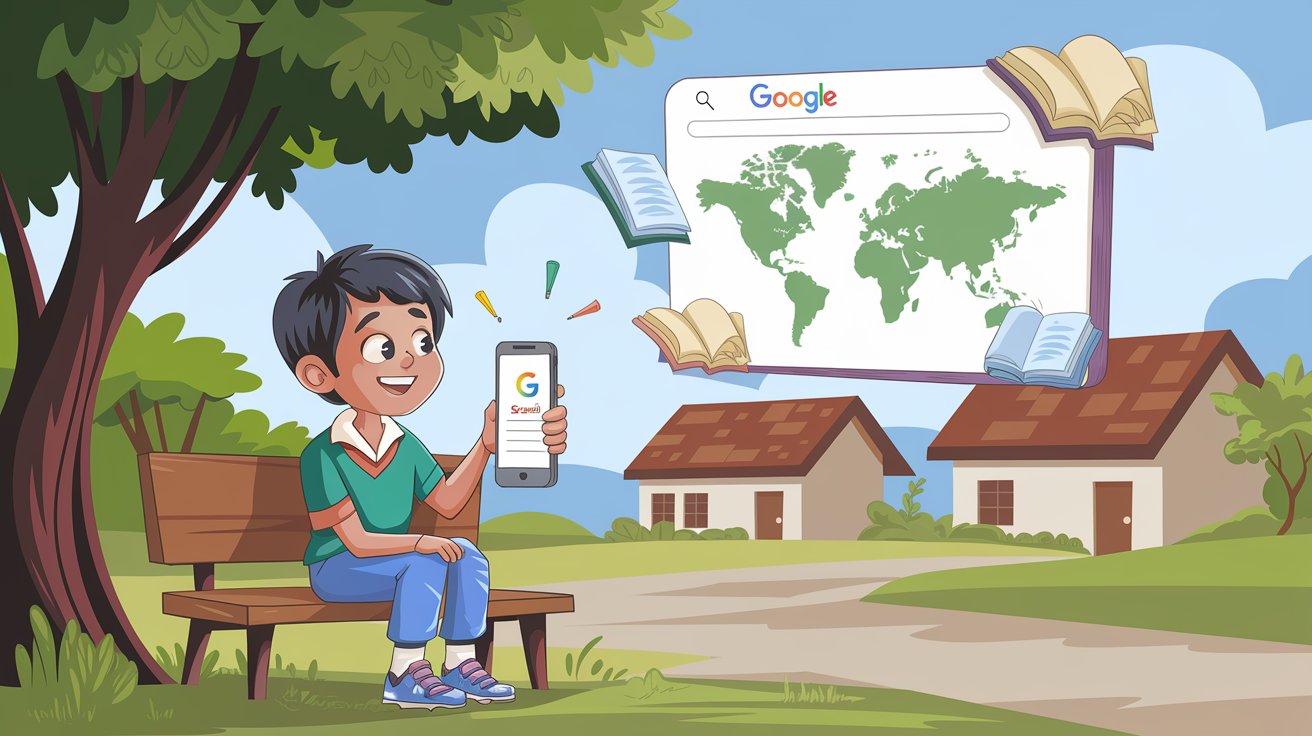 student using hey Google voice assistant